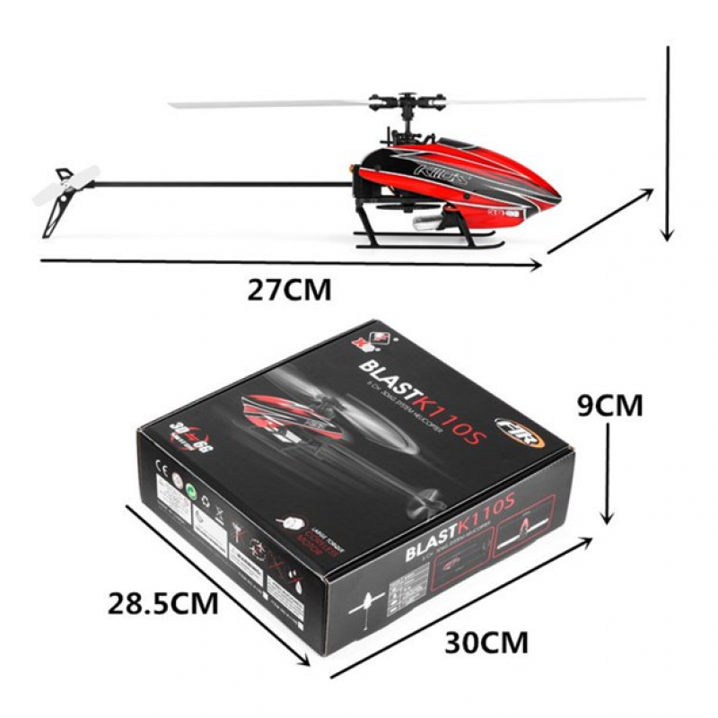 XK K110S 2.4G 6CH 3D6G System Flybarless Brushless RC Helicopter RTF